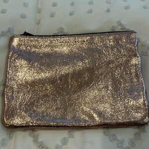 Mark Jacobs shiny rose gold make up bag